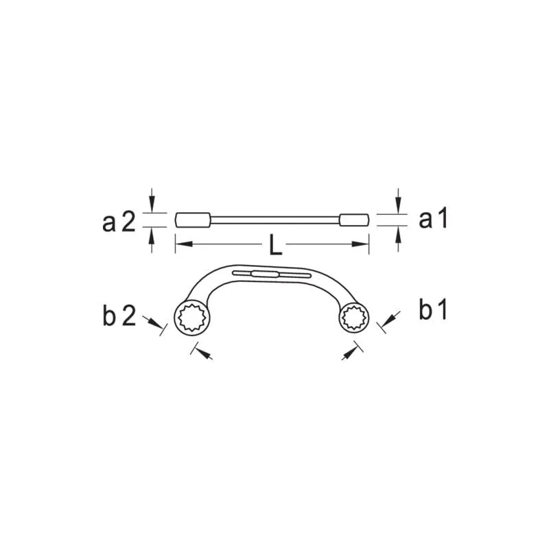 Gedore 6470390 Half-Moon Ring Spanner 14x17 mm