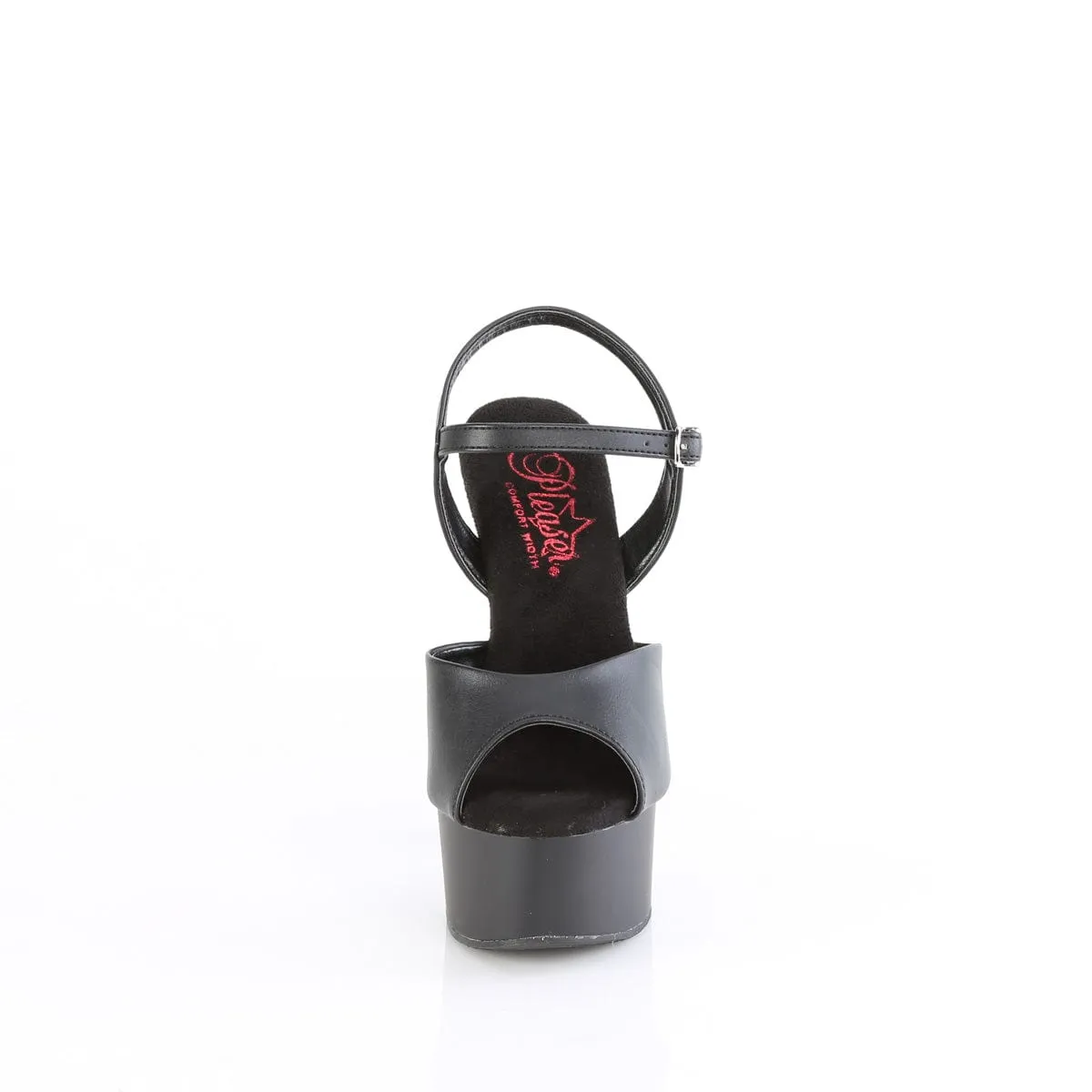 GLEAM-609 Black Faux Leather-Black Matte