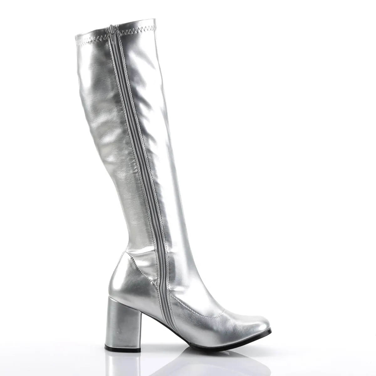 GOGO-300 Silver Metallic Stretch Pu