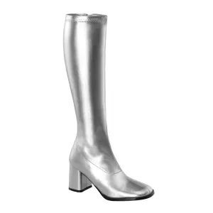 GOGO-300 Silver Metallic Stretch Pu