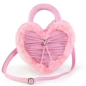 HB-631 Baby PINK VEGAN LEATHER-FAUX FUR