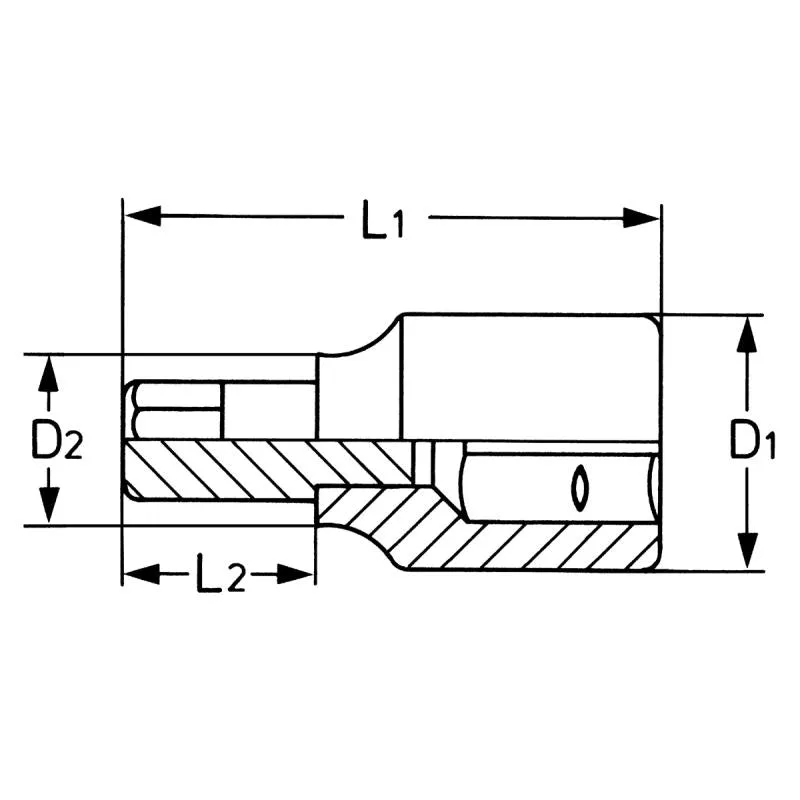 Heyco 00025310583 Metric 1/4" Drive Hex Bit Socket, 8.0 mm