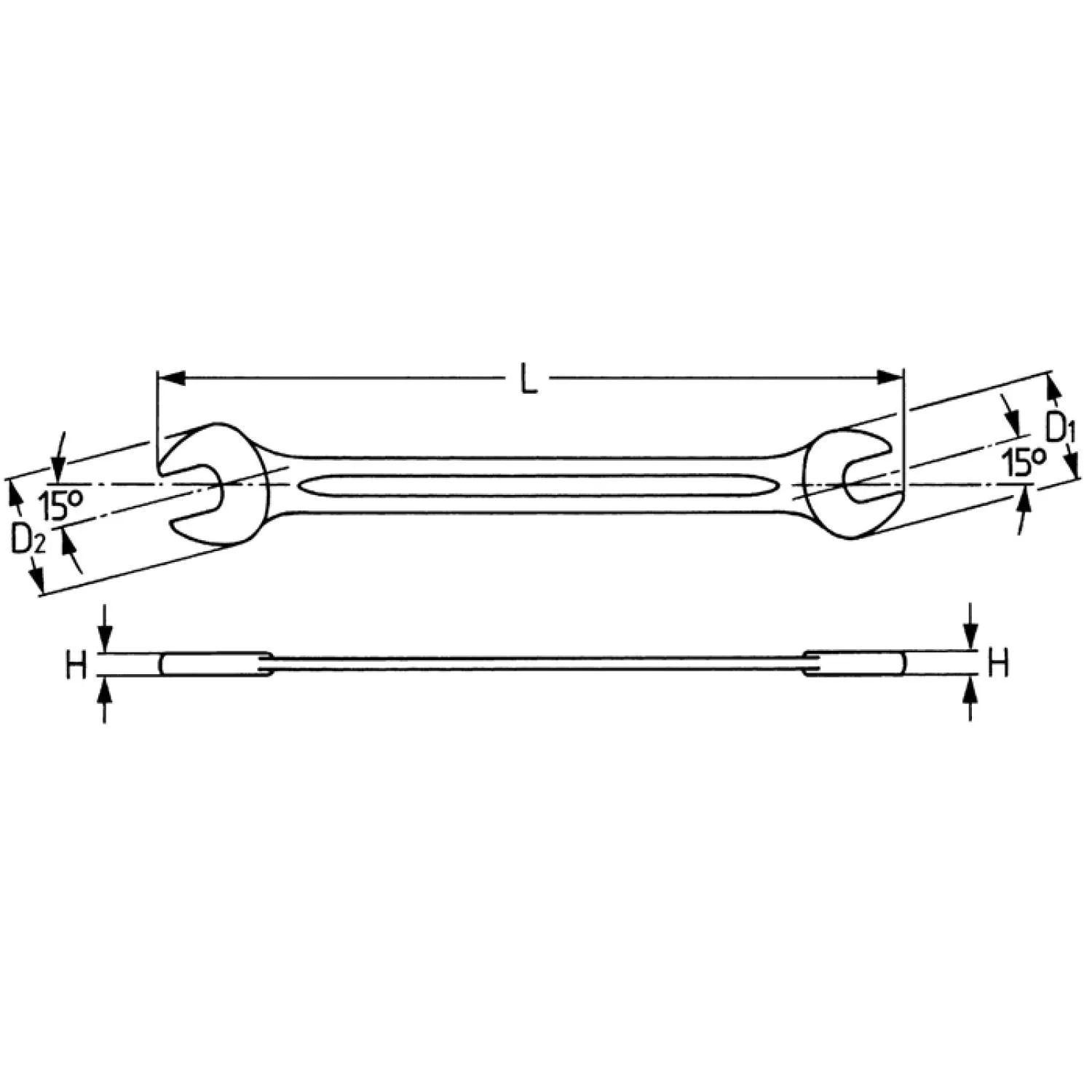 Heyco 00350212482 Double ended open jaw wrenches Drive 1/4 Inch 21 x 24 mm