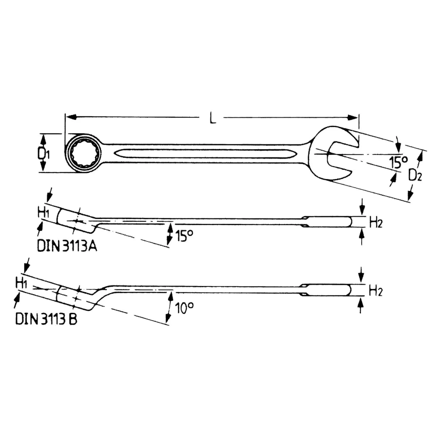 Heyco 00400633782 Combination Wrench, 1 Inch