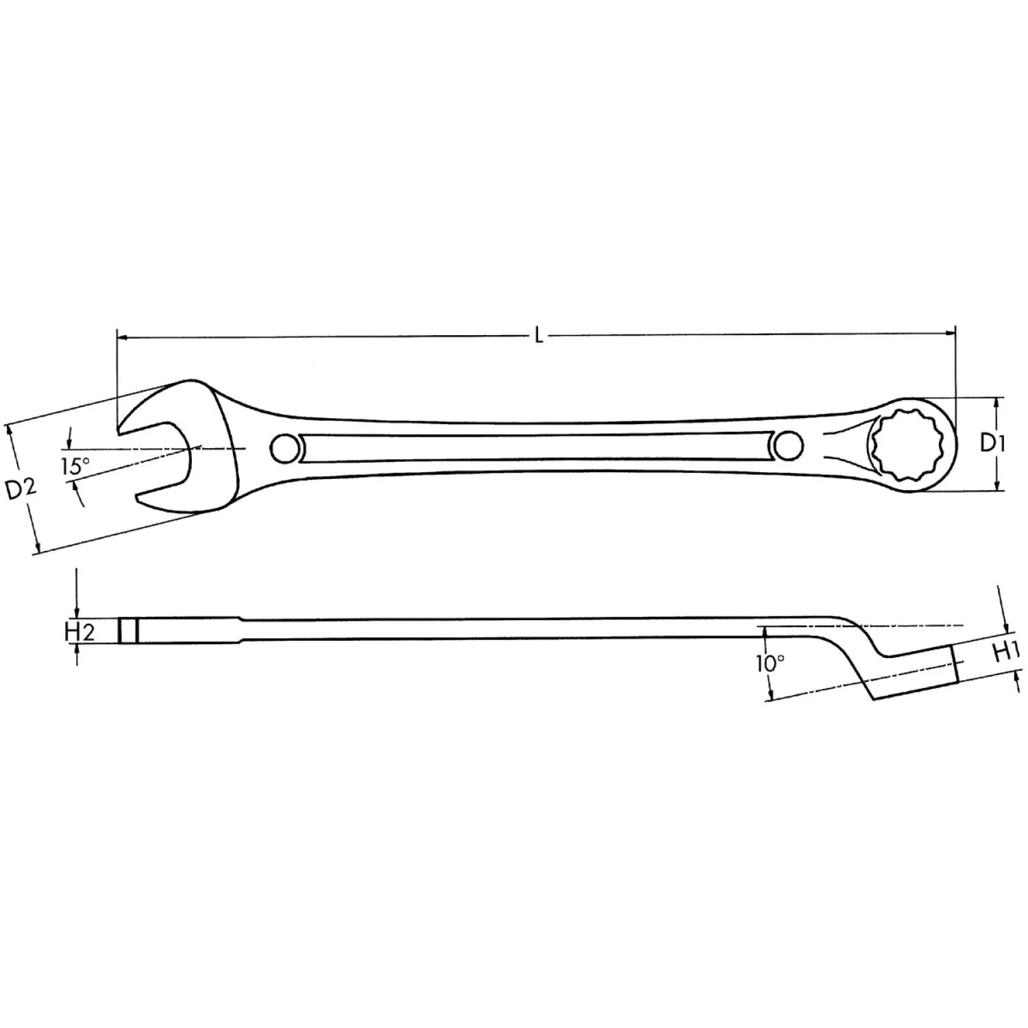 Heyco 00410015083 Maxline Combination Wrench, Metric - 15mm