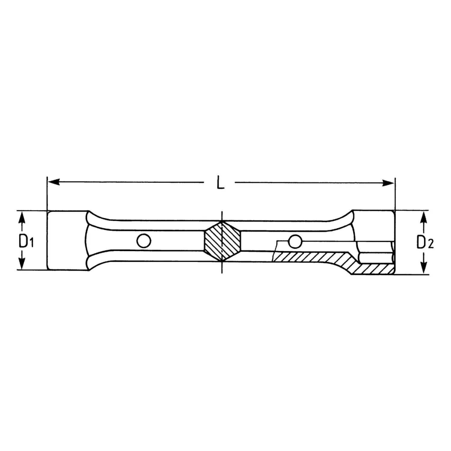 Heyco 00530252880 Double Ended Socket Wrench, 25 x 28 mm