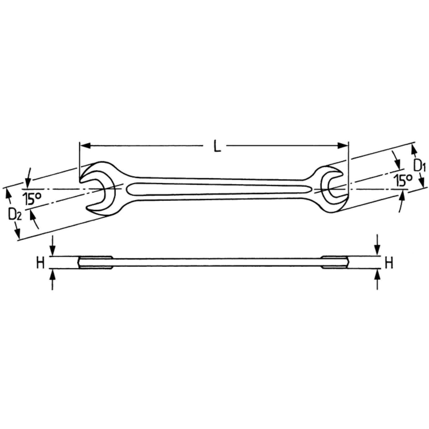 Heyco 00895505536 Double Ended Open Jaw Wrenches, Length-460mm