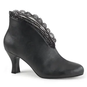 JENNA-105 Black Faux Leather-Lace