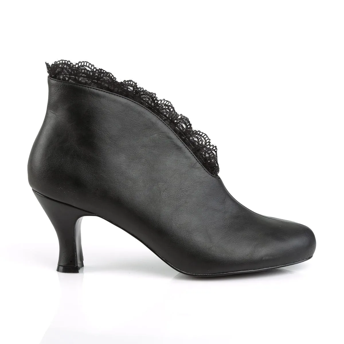 JENNA-105 Black Faux Leather-Lace