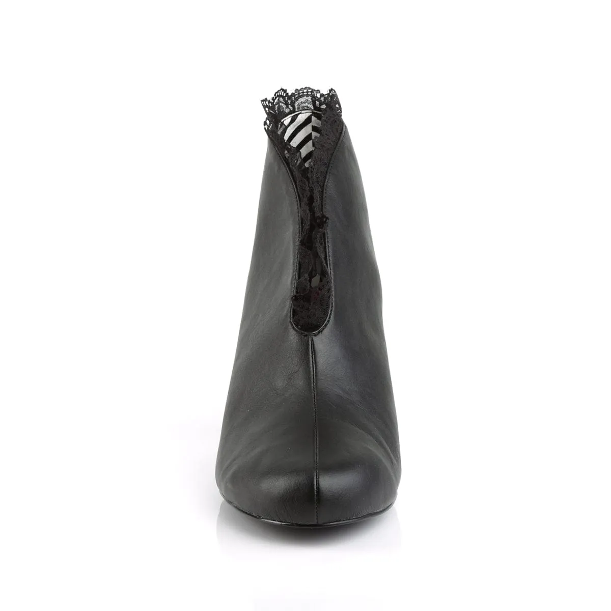 JENNA-105 Black Faux Leather-Lace