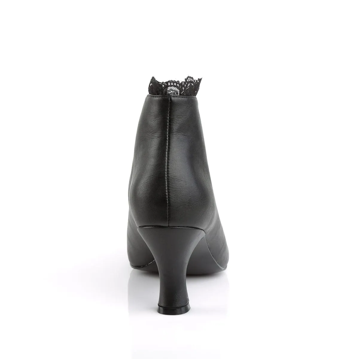JENNA-105 Black Faux Leather-Lace