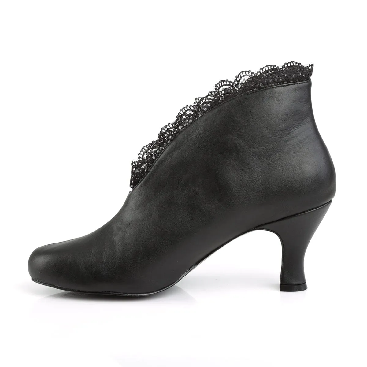 JENNA-105 Black Faux Leather-Lace