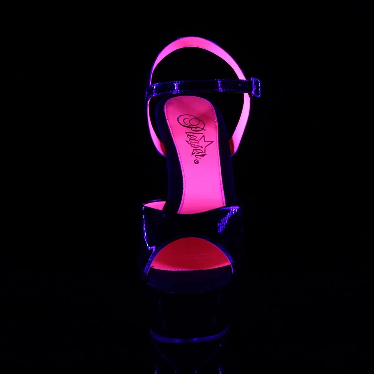 KISS-209TT Black Patent/Black-Neon Hot Pink