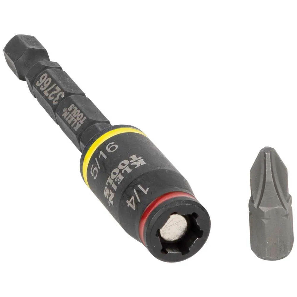 Klein 32766 3-in-1 Impact Flip Socket, 1/4-Inch, 5/16-Inch, 3-Inch Length