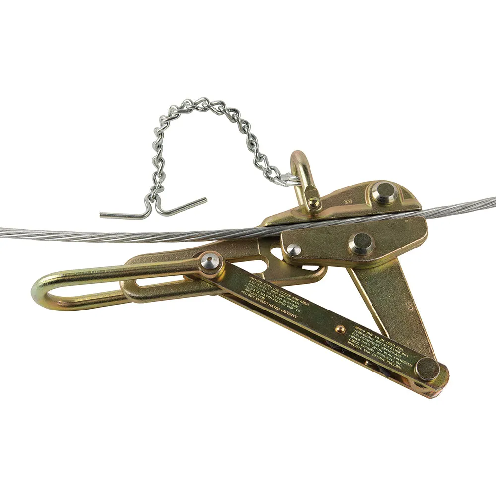 Klein Tools 16845CAT Wire Grip, Chicago Grip for Coasted Guy Strand and EHS Cable with Chain, Toggle and Shackle, 5-Inch Jaw
