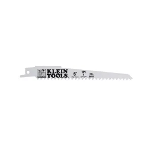 Klein Tools 31716 6-Inch, 6 TPI, Bi-Metal Reciprocating Saw Blade