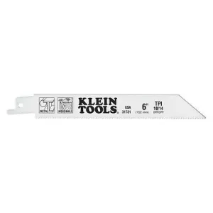Klein Tools 31731 6-Inch Reciprocating Saw Blades, 10/14 TPI, 5-Pack