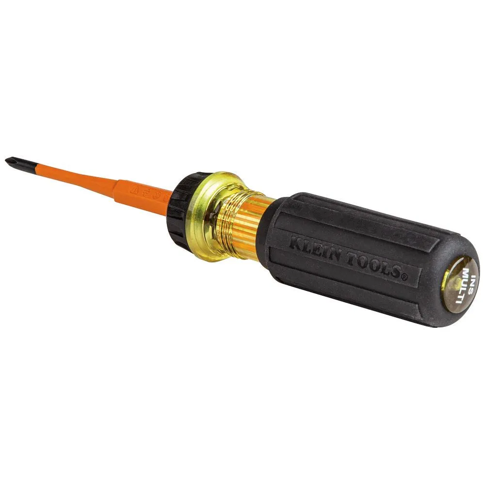 Klein Tools 32287 Flip-Blade Insulated Screwdriver, 2-in-1, Square Bit #1 and #2