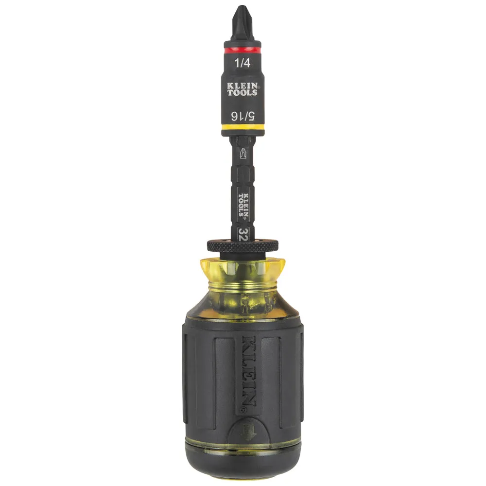 Klein Tools 32308F 10-in-1 Impact-Rated Stubby Driver Set with Flip Socket