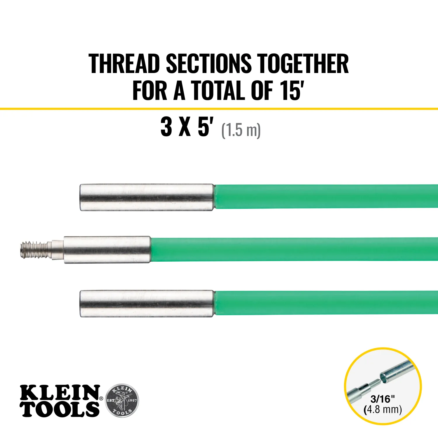 Klein Tools 50159 Hi-Flex Glow Rod, 15-Foot