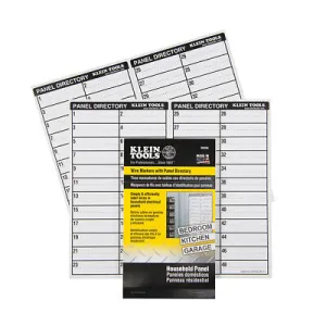 Klein Tools 56255 Wire Markers-Household Electric Panel w/Directory