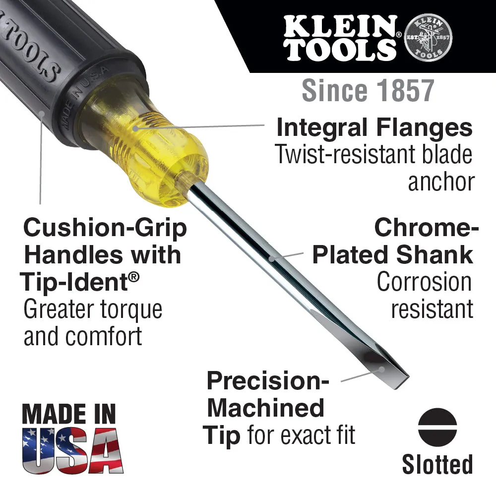 Klein Tools 600-12 1/2" x 443mm Heavy-Duty Square-Shank Keystone Screwdriver