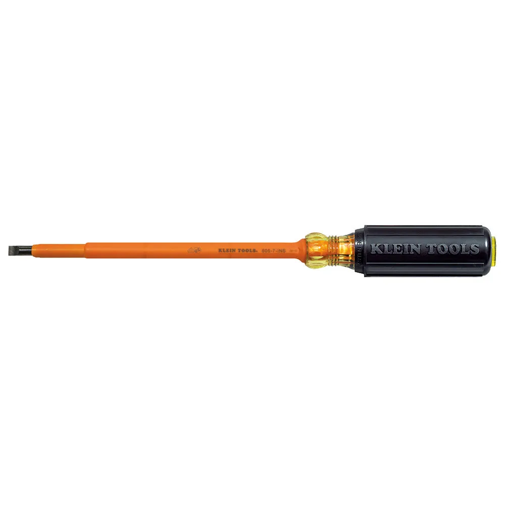 Klein Tools 605-7-INS Insulated 1/4'' Cabinet Tip 7'' Shank Screwdriver