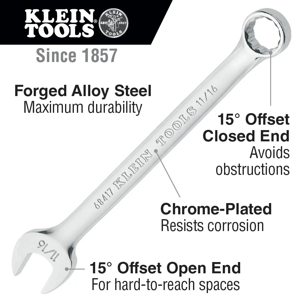 Klein Tools 68406 Combination Wrench Set, 14 Piece
