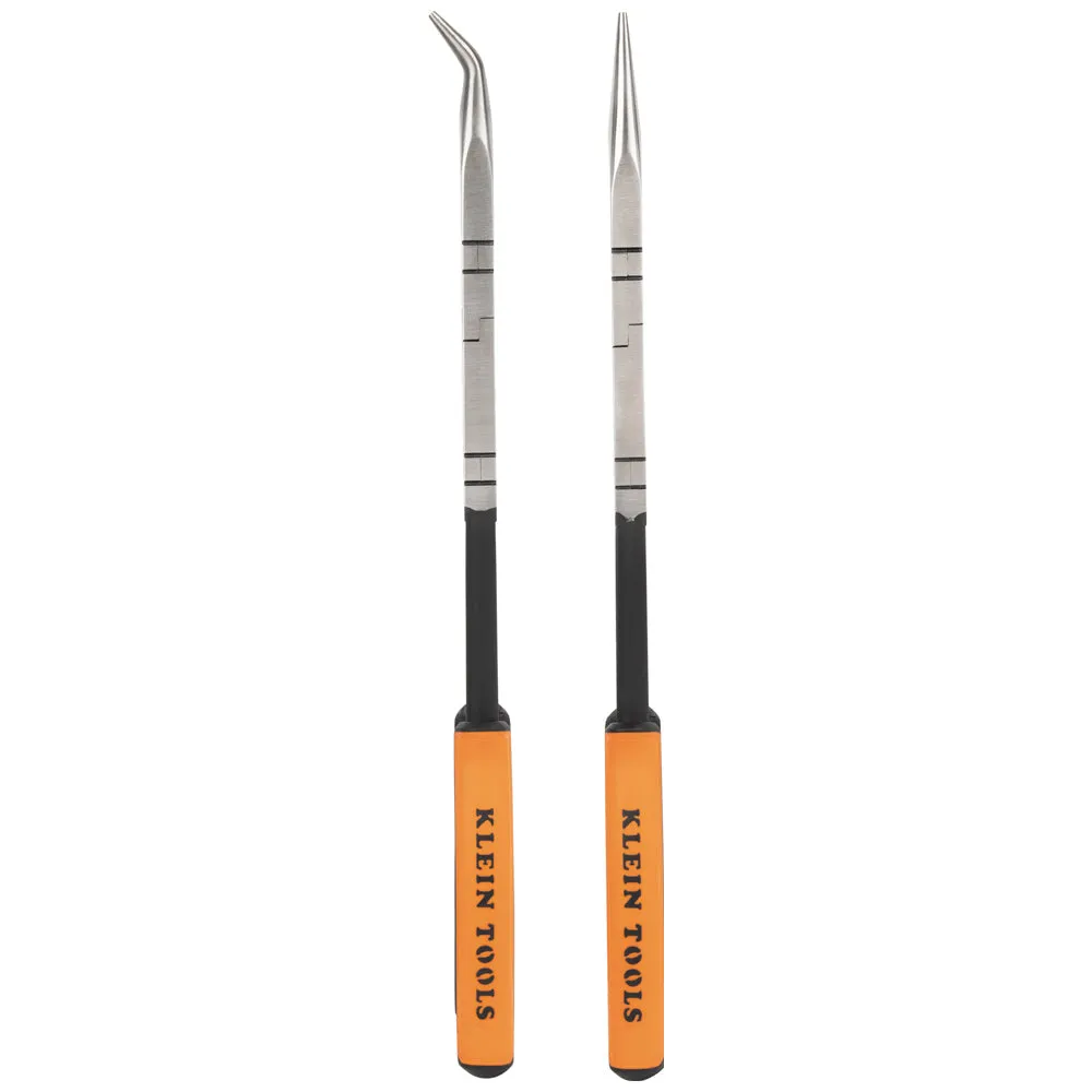 Klein Tools 71402 Long Reach Needle Nose and Bent Nose Pliers Set, 13", 2 Pc.