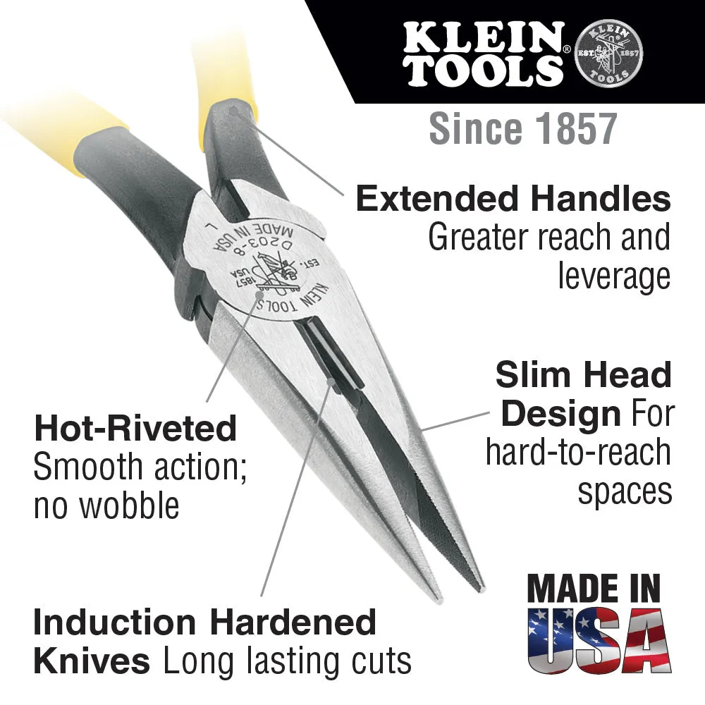 Klein Tools D203-6C Standard Long-Nose Pliers