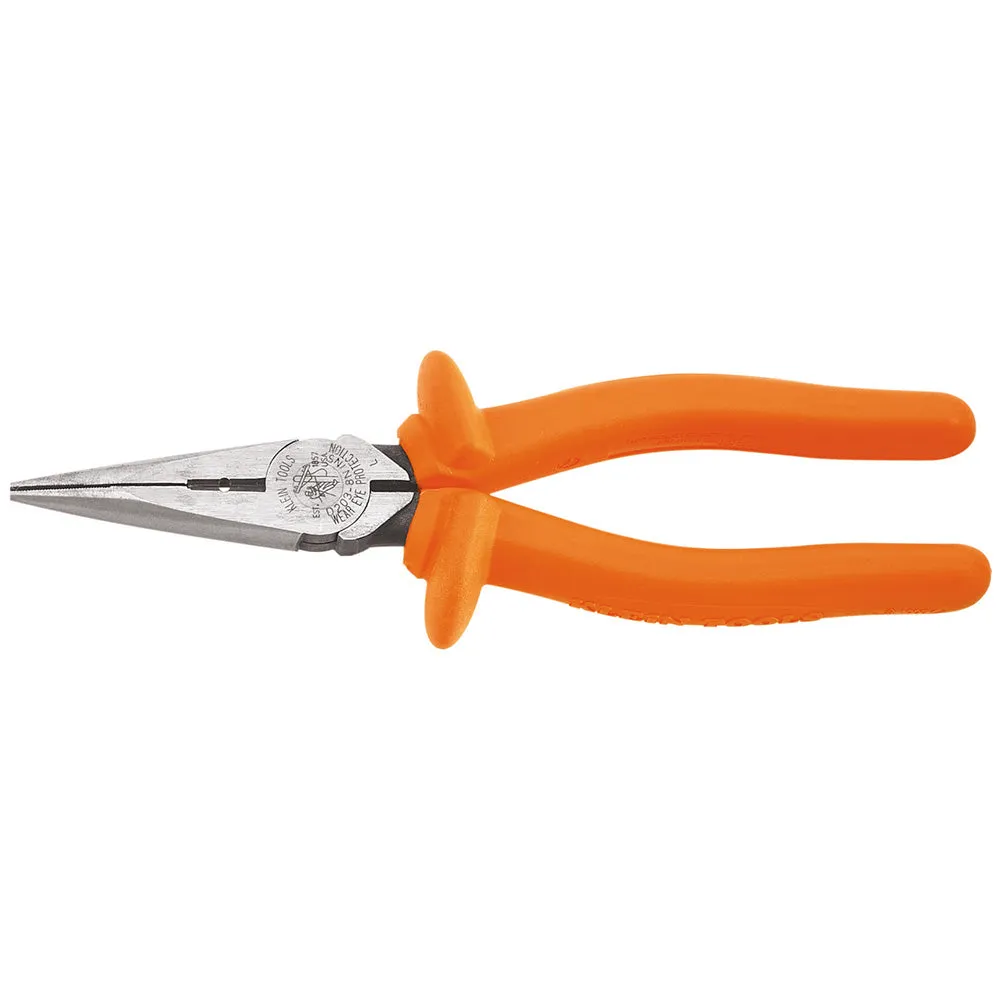 Klein Tools D203-8-INS 8" Insulated Heavy-Duty Long-Nose Pliers