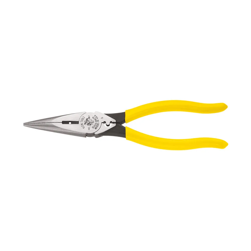 Klein Tools D203-8NCR 8" Heavy-Duty Long-Nose Pliers