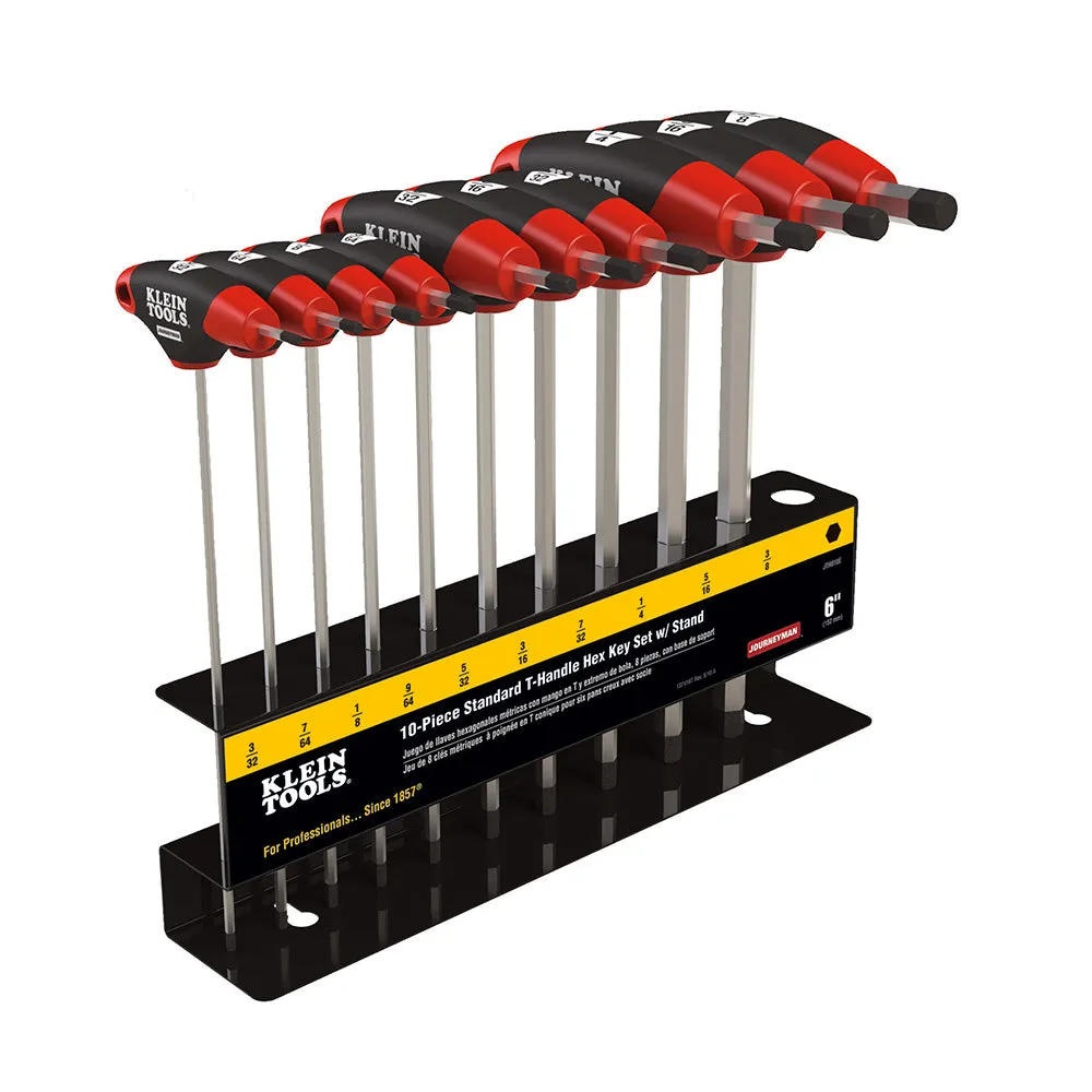 Klein Tools JTH610E T-Handle Set with Stand, SAE, 6'' Blade 10 Pc
