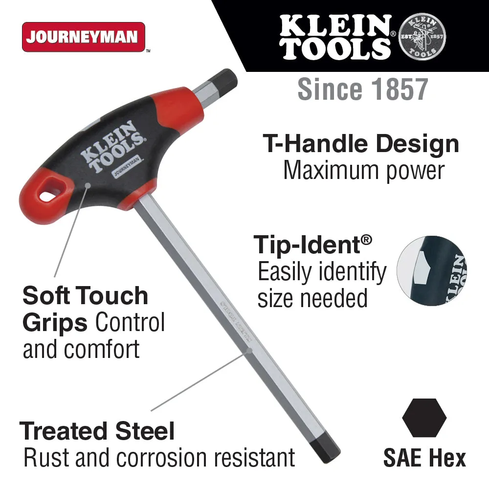 Klein Tools JTH6E06 3/32-Inch Hex Key, Journeyman T-Handle, 6-Inch