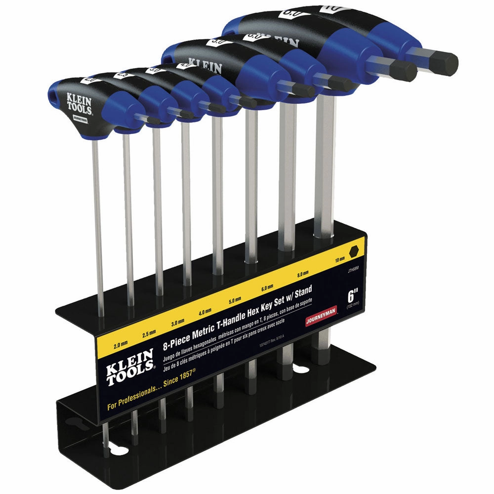 Klein Tools JTH98M 9-Inch Metric Journeyman T-Handle Set 8 Piece