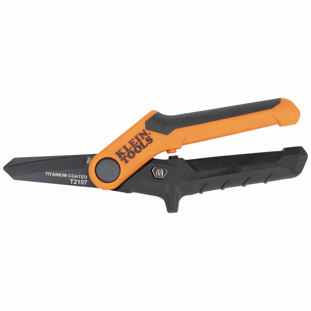 Klein Tools T2107 Compact Titanium-Coated Utility Shears, 7"