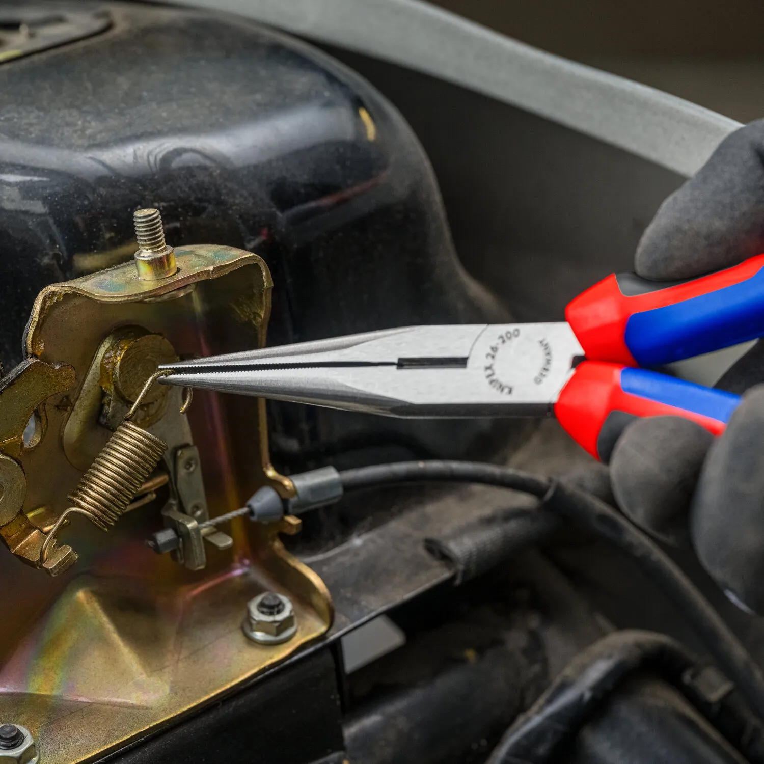 Knipex 26 12 200 SBA KnipeXtend Long Nose Pliers with Cutter, 8"