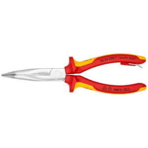 Knipex 26 26 200 T 8" Long Nose 40 Angled Pliers with Cutter-1000V Insulated-Tethered Attachment