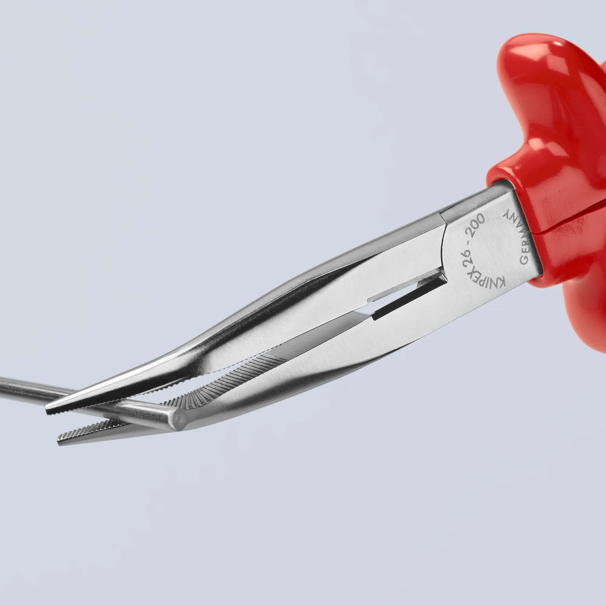 Knipex 26 27 200 8" Long Nose 40 Angled Pliers with Cutter-1000V Insulated