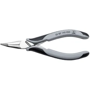 Knipex 35 82 145 ESD 5 3/4" Electronics 45 Angled Pliers-Half Round Tips, ESD Handles