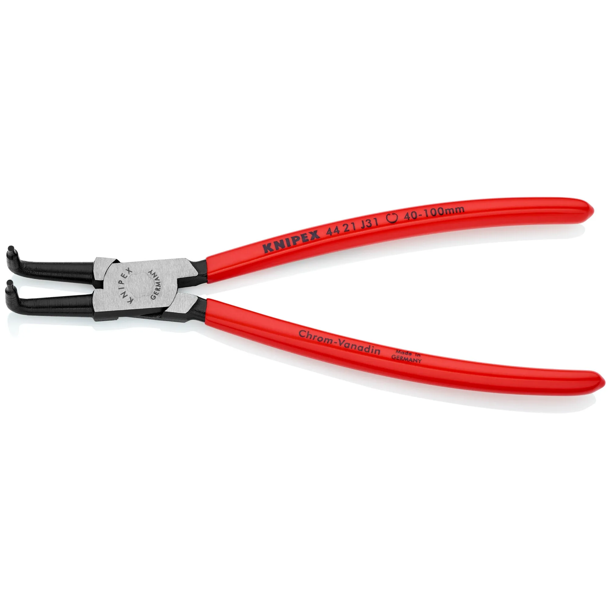 Knipex 44 21 J31 SBA 8 1/2" Internal 90 Angled Snap Ring Pliers-Forged Tips