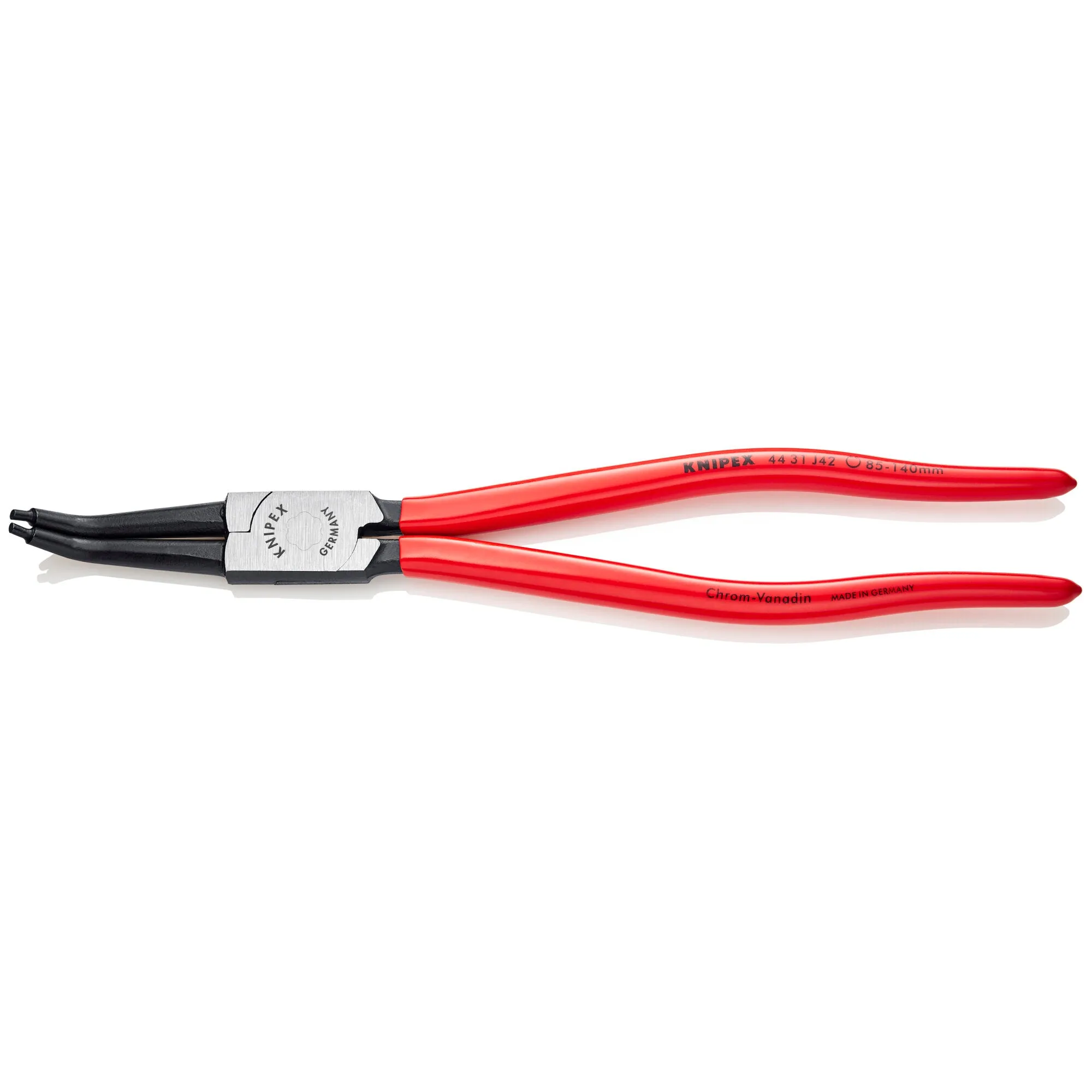 Knipex 44 31 J42 12 1/4" Internal 45 Angled Snap Ring Pliers-Forged Tips