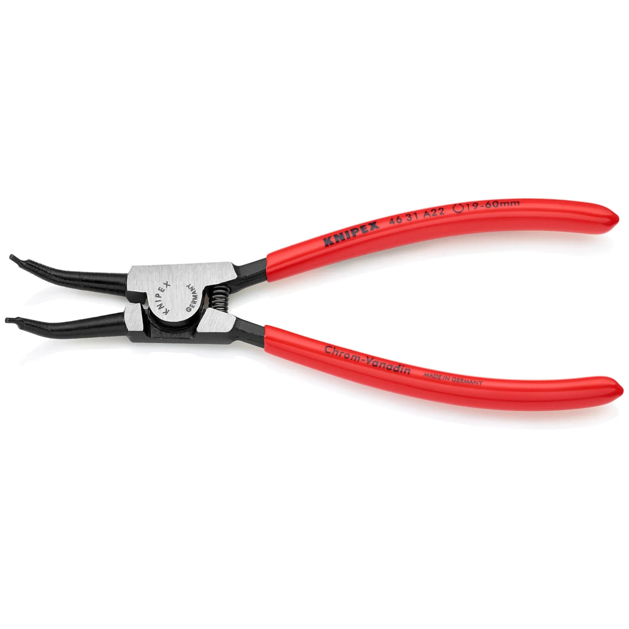Knipex 46 31 A22 7 1/4" External 45 Angled Snap Ring Pliers-Forged Tips