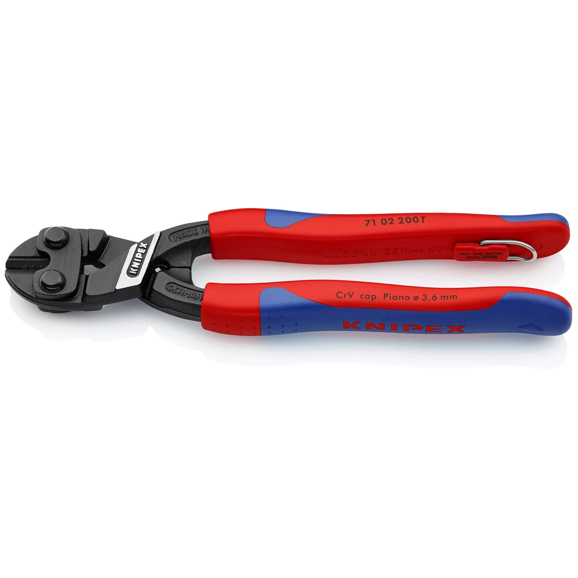Knipex 71 02 200 T BKA 8" CoBolt High Leverage Compact Bolt Cutters-Tethered Attachment
