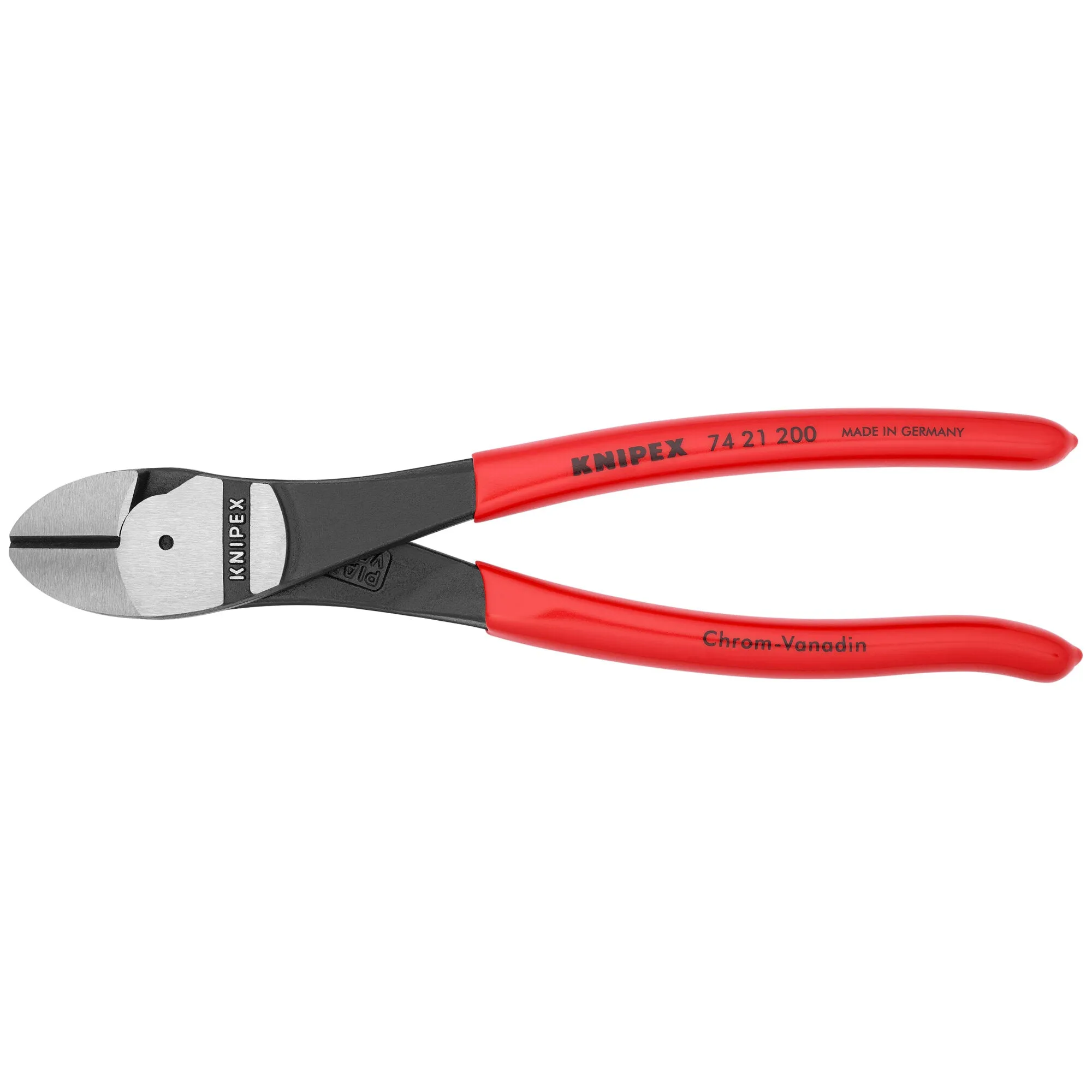 Knipex 74 21 200 SBA 8" High Leverage 12 Angled Diagonal Cutters