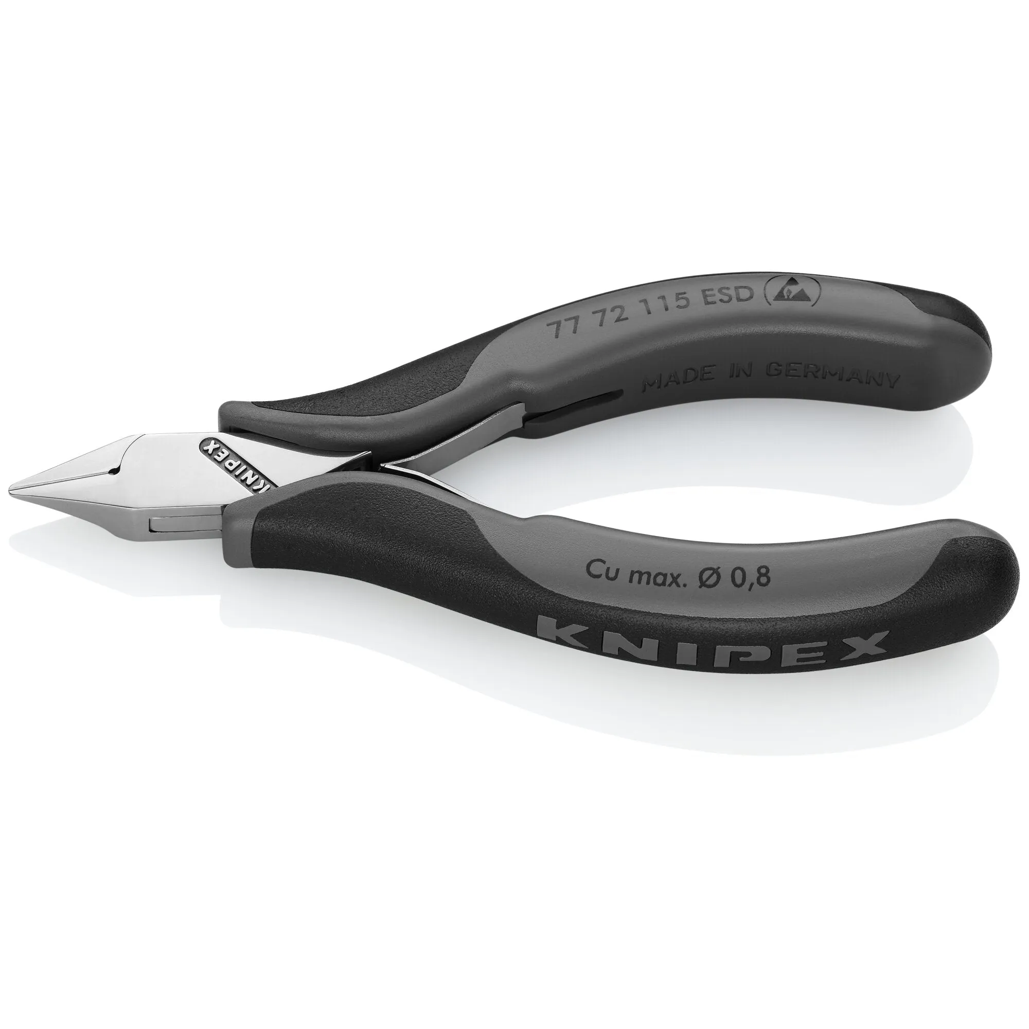 Knipex 77 72 115 ESD 4 1/2" Electronics Diagonal Cutters-ESD Handles