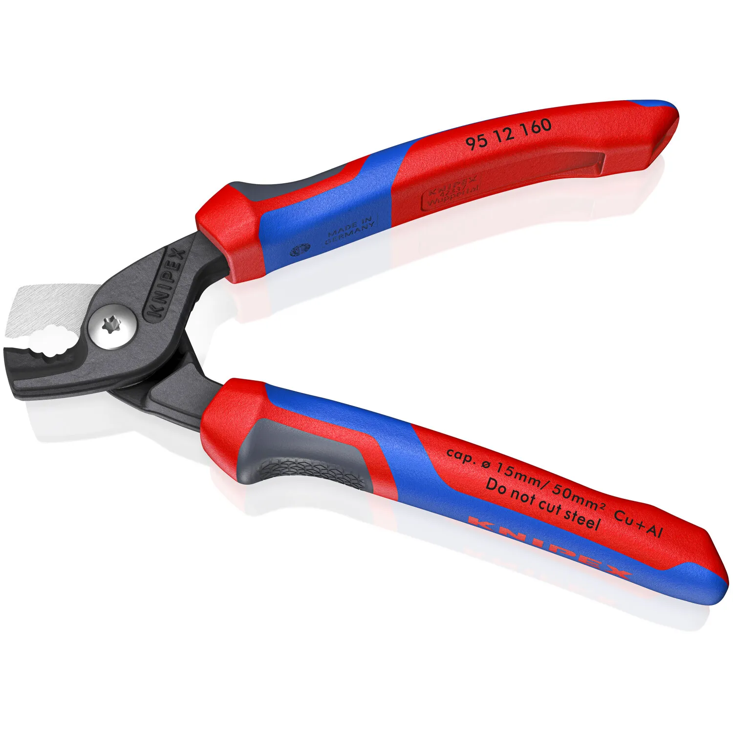 Knipex 95 12 160 KnipeXtend StepCut Cable Shears, 6 1/4"