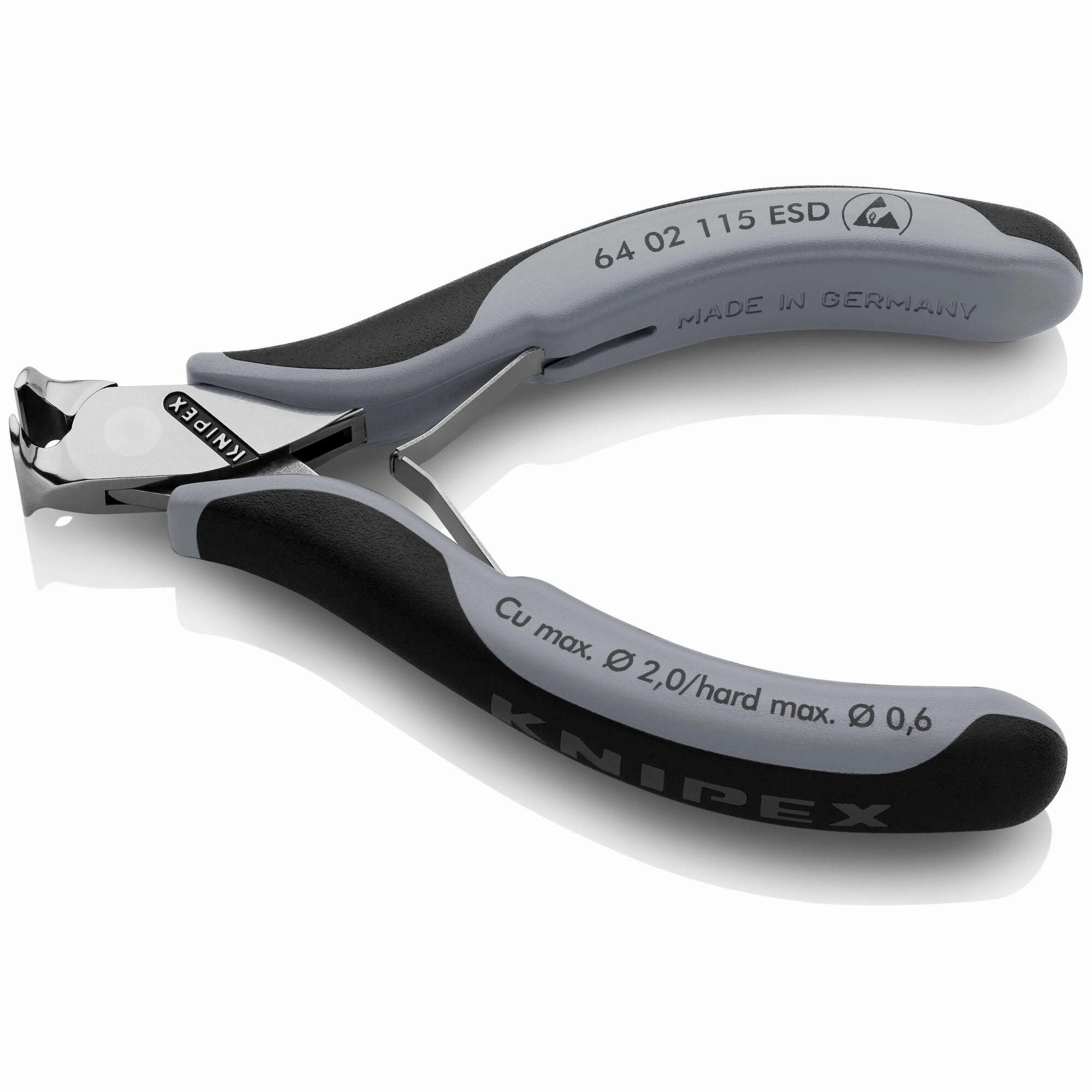 Knipex 64 02 115 ESD 4 1/2" Electronics End Cutting Nippers-ESD Handles