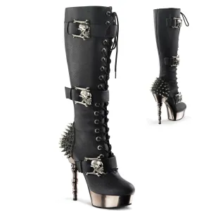 MUERTO-2028 Black Vegan Leather/Pewter Chrome