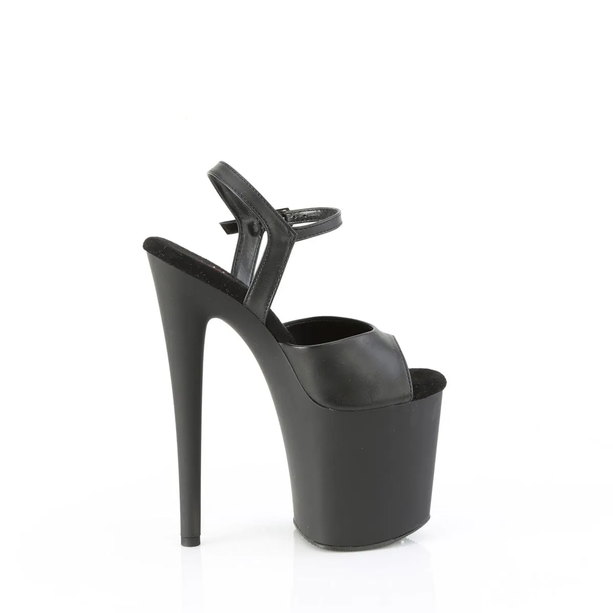 NAUGHTY-809 Black Faux Leather/Black Matte